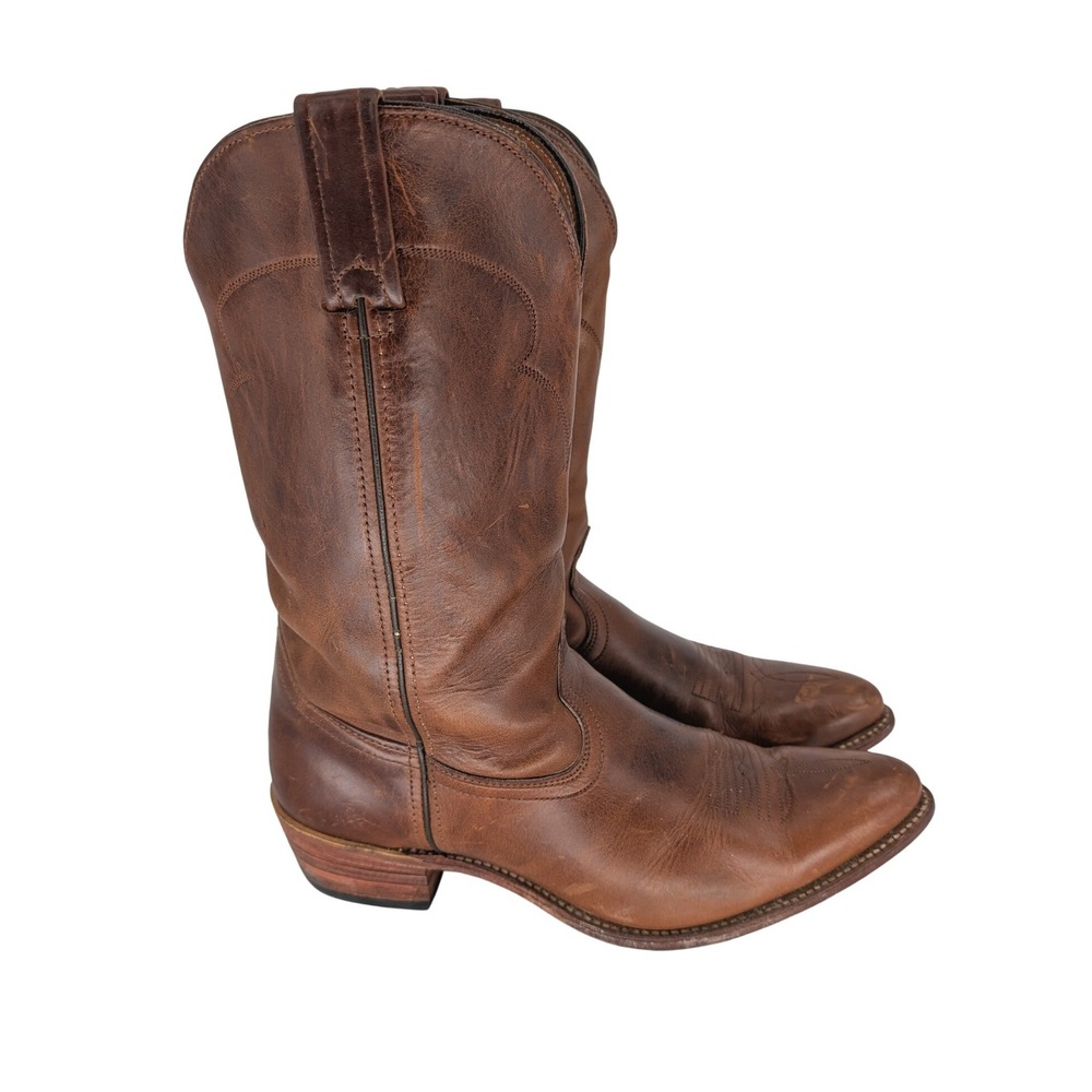 Santa Fe Boot Co Western Cowboy Boots Mens 12 D Brown Leather Pointed Toe USA